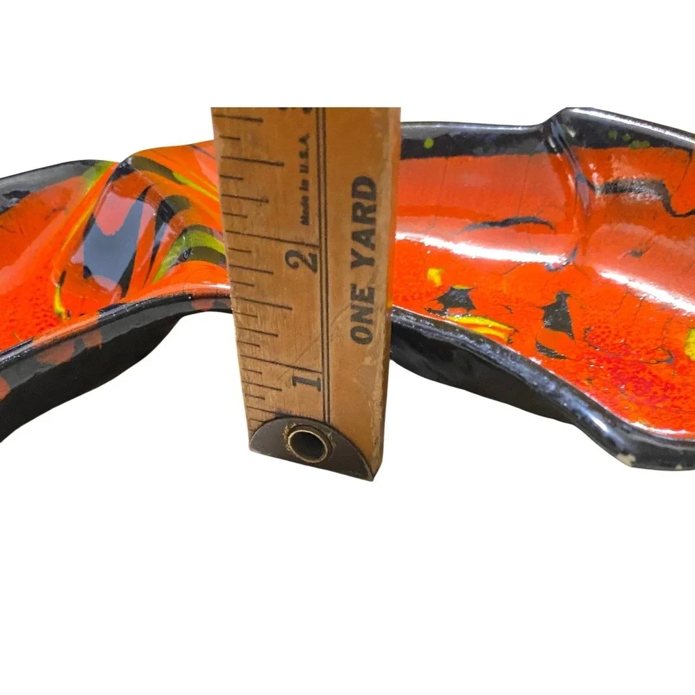 VTG Mid Century California Originals Lava Drip Glaze Boomerang Serving‎ Dish